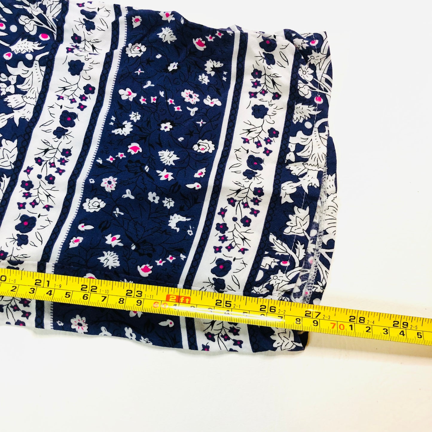 Joe Browns Navy Blue White Floral Casual Lightweight Summer Trousers Size 12/14