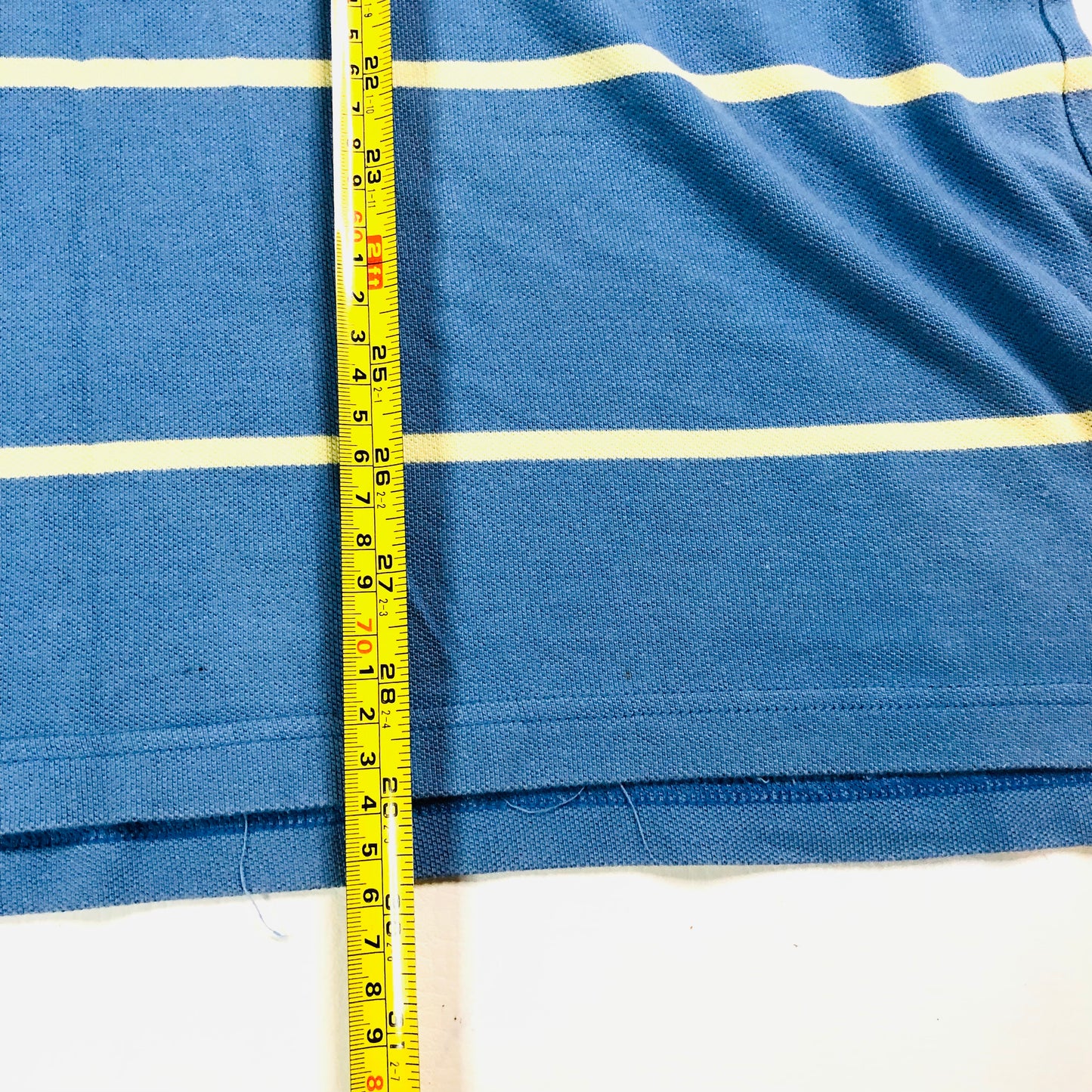 Wolsey Light Blue & Yellow Stripe Premium Cotton Polo Shirt T-Shirt Size XXL