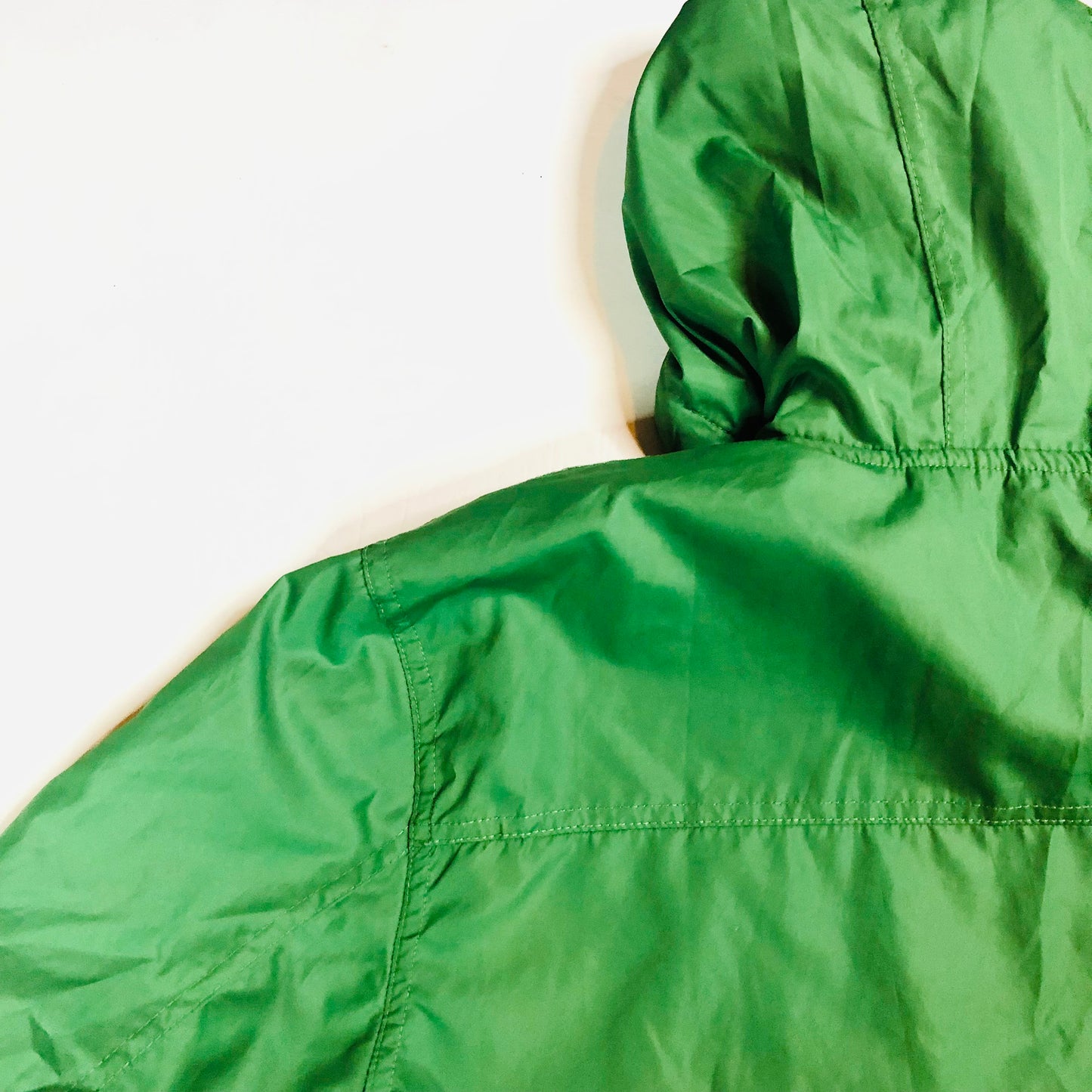 Livergy Green Windbreaker Zip-Up Hoodie Jacket with Stripe Trim Size 40 (Large)