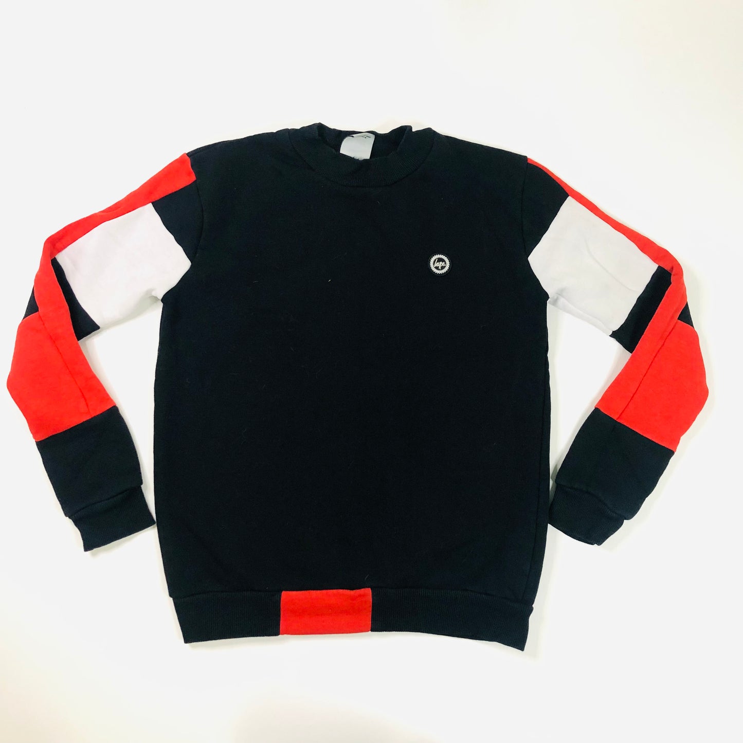 Hype Red White & Black Crew Neck Long Sleeve Jumper Size XS