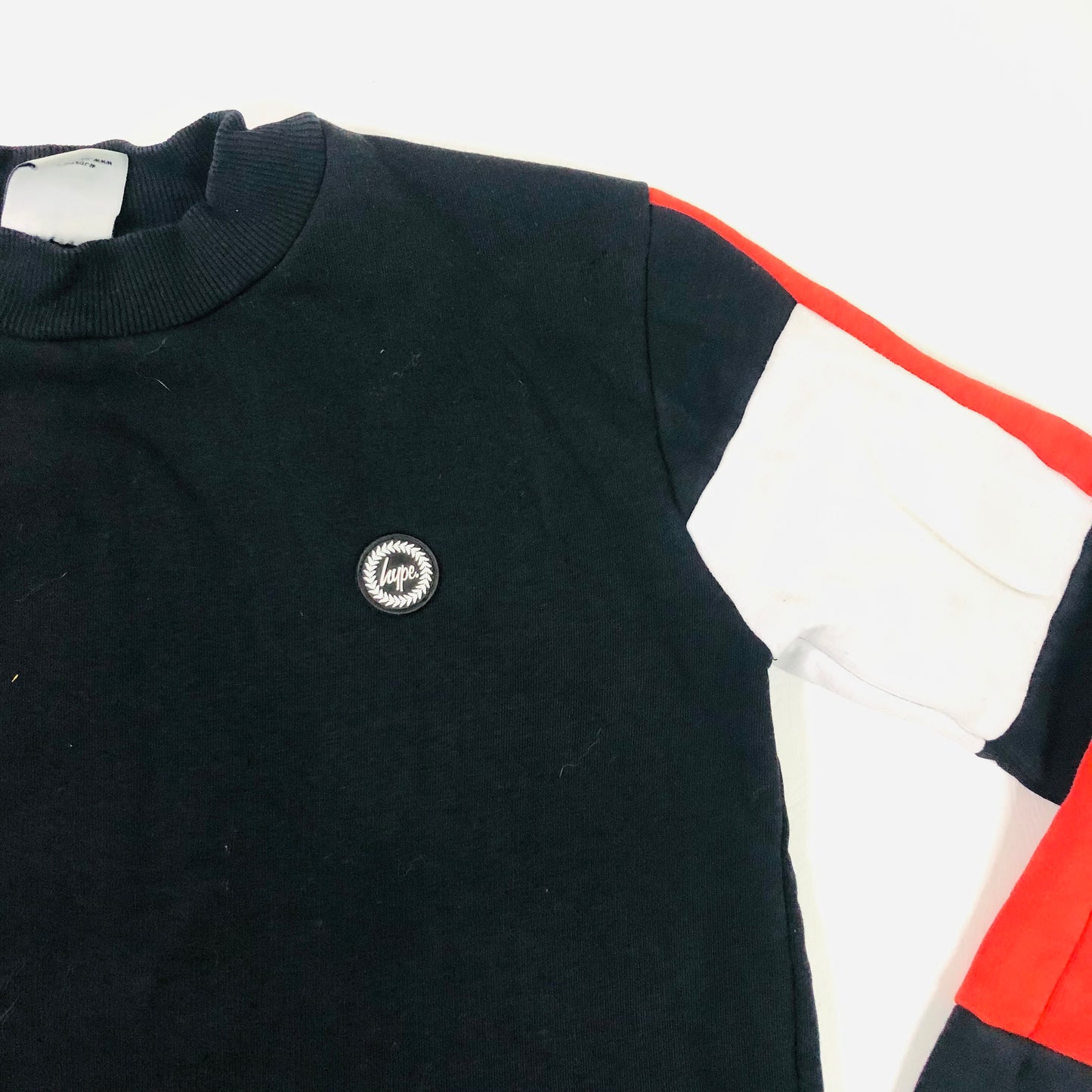 Hype Red White & Black Crew Neck Long Sleeve Jumper Size XS
