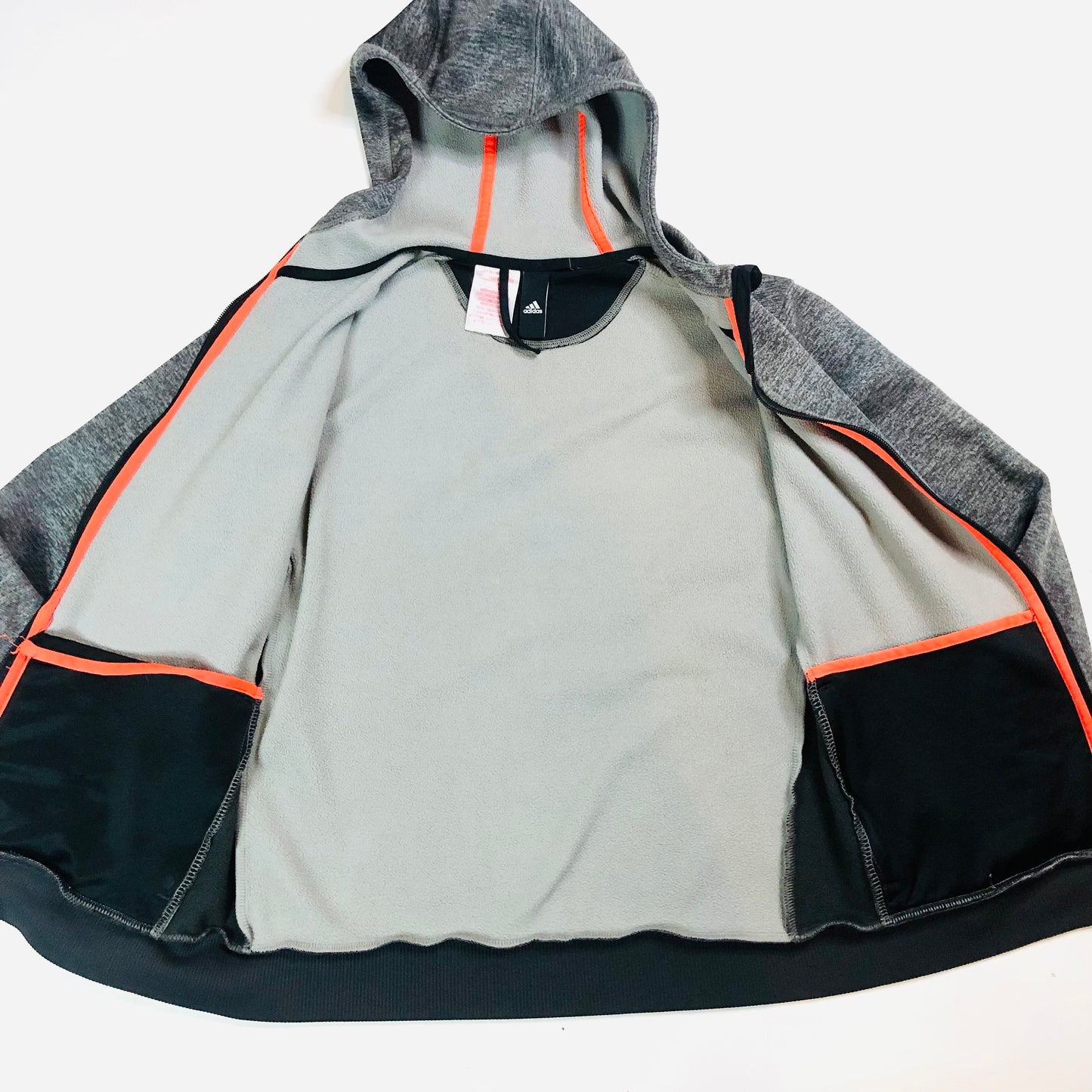 Adidas Prime Plus Graphic Zip Hoodie Jacket Grey Colourblock Age 11-13 Years