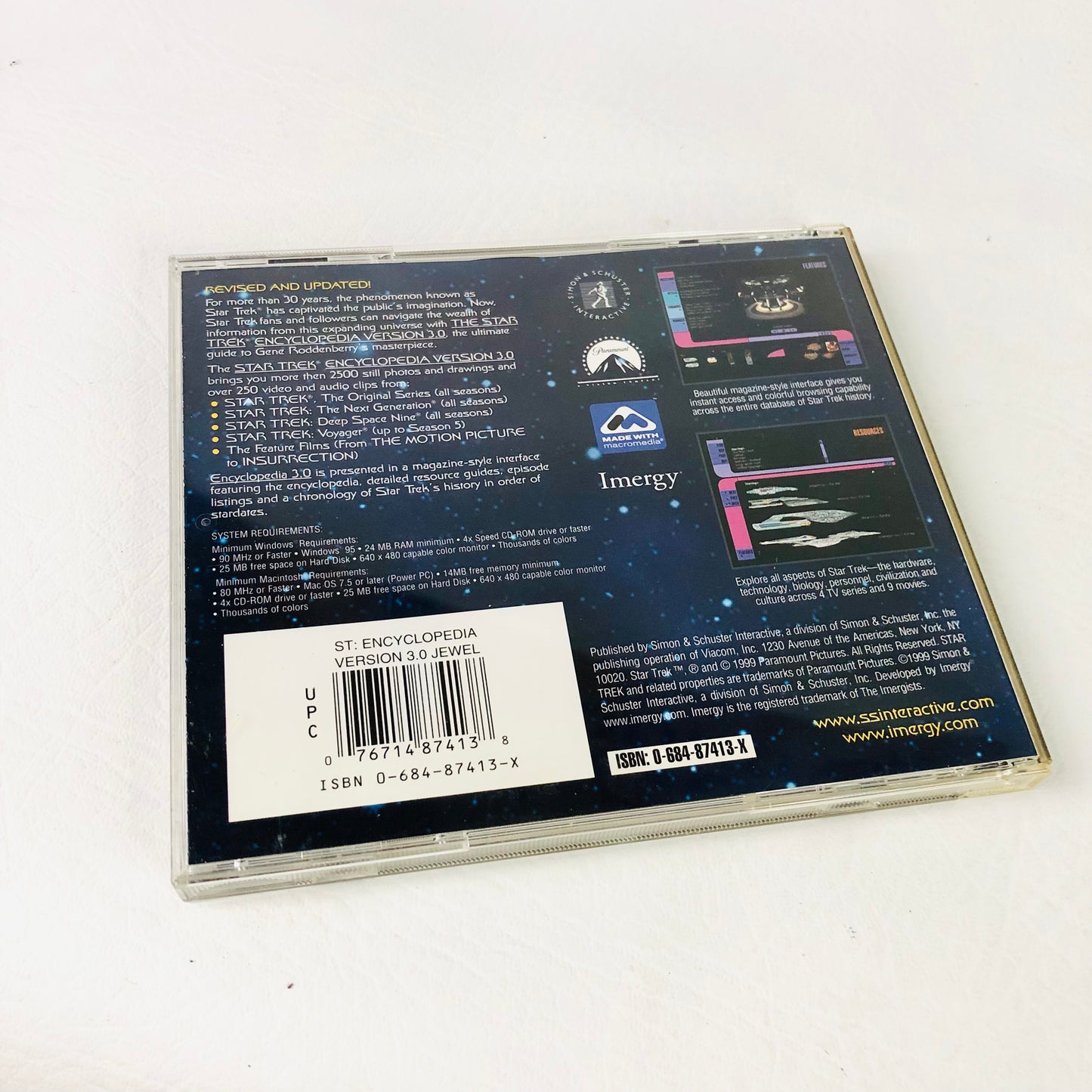The Star Trek Encyclopedia Windows/Mac CD-ROM Version 3.0 '99 Disc 1 & 2