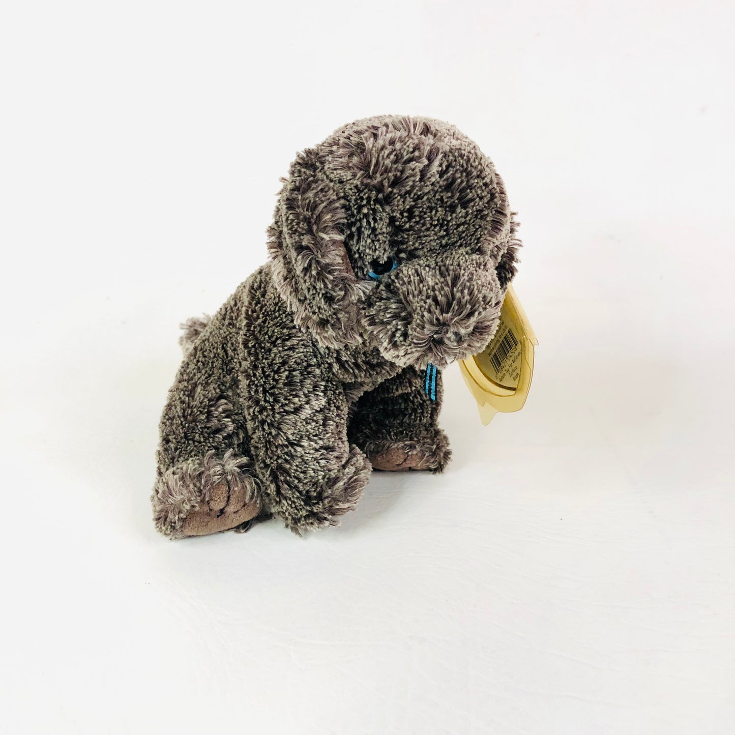 TY Beanie Babies Frisbee The Gray Dog Stuffed Toy Plush With Tag Retro 2001 6”