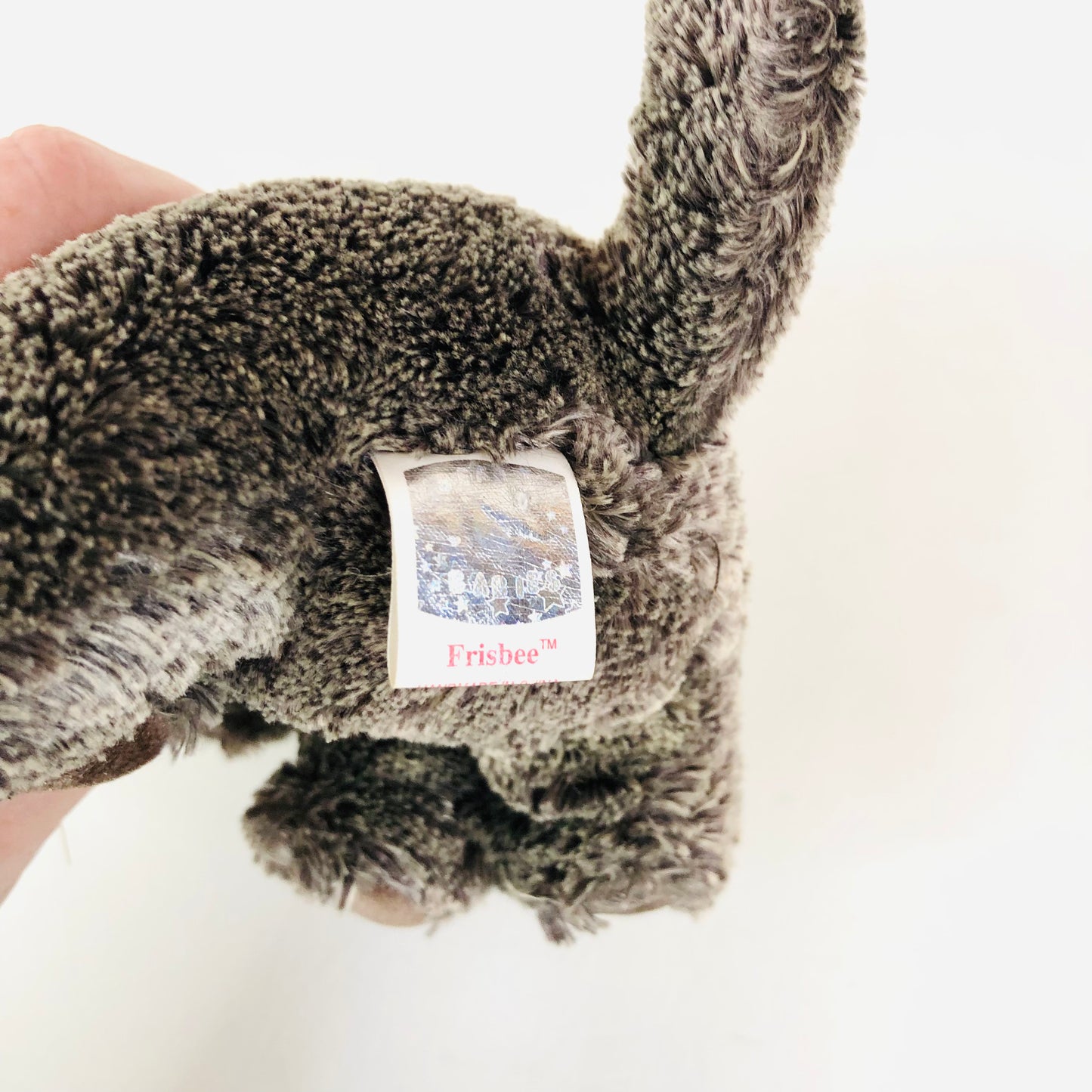 TY Beanie Babies Frisbee The Gray Dog Stuffed Toy Plush With Tag Retro 2001 6”