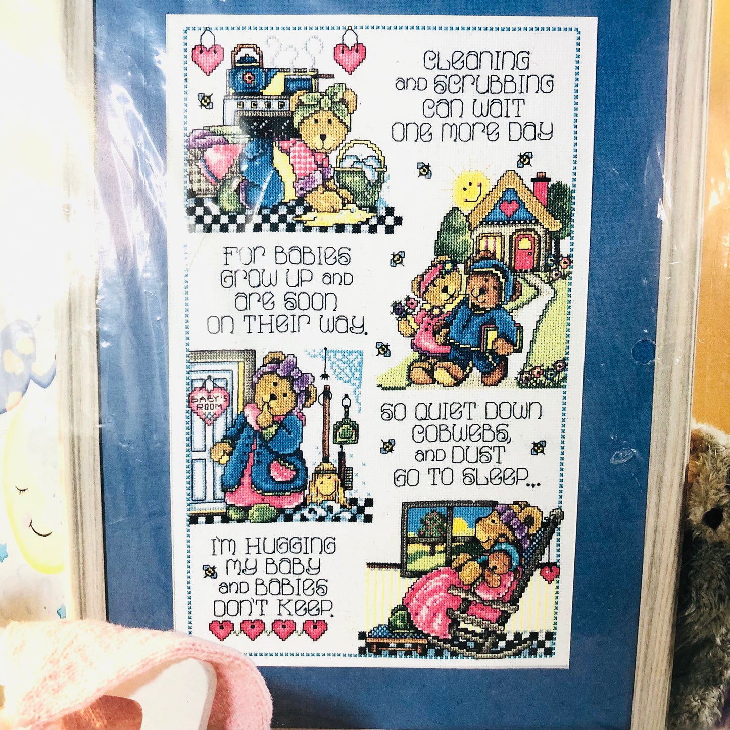 Design Works “Cleaning Can Wait” Counted Cross Stitch Kit 9957 Bears NEW