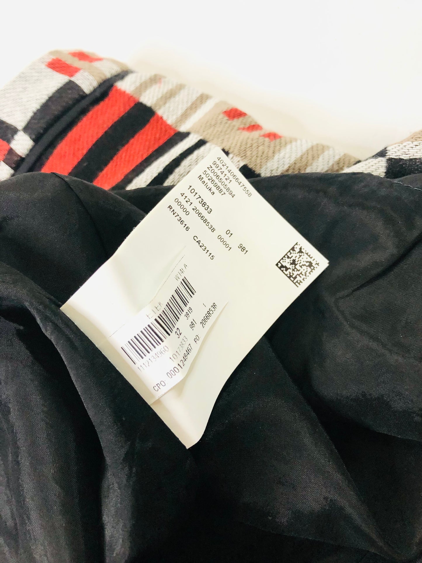 Hugo Boss Maluka Colour Block Stripe Orange & Black Wool Blend Skirt Size UK 4