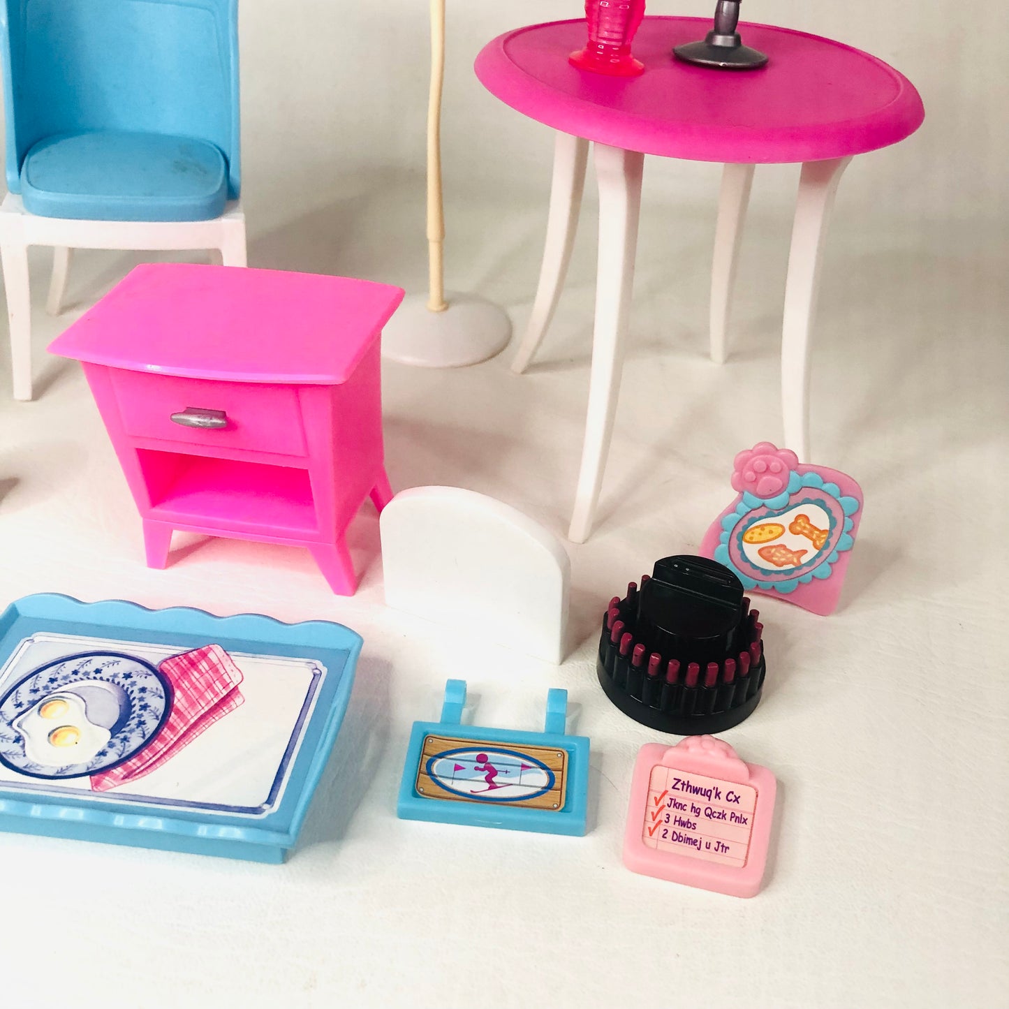 Barbie Mattel Furniture Collection Table Chair Tray Accessories Y2K Bedroom Set