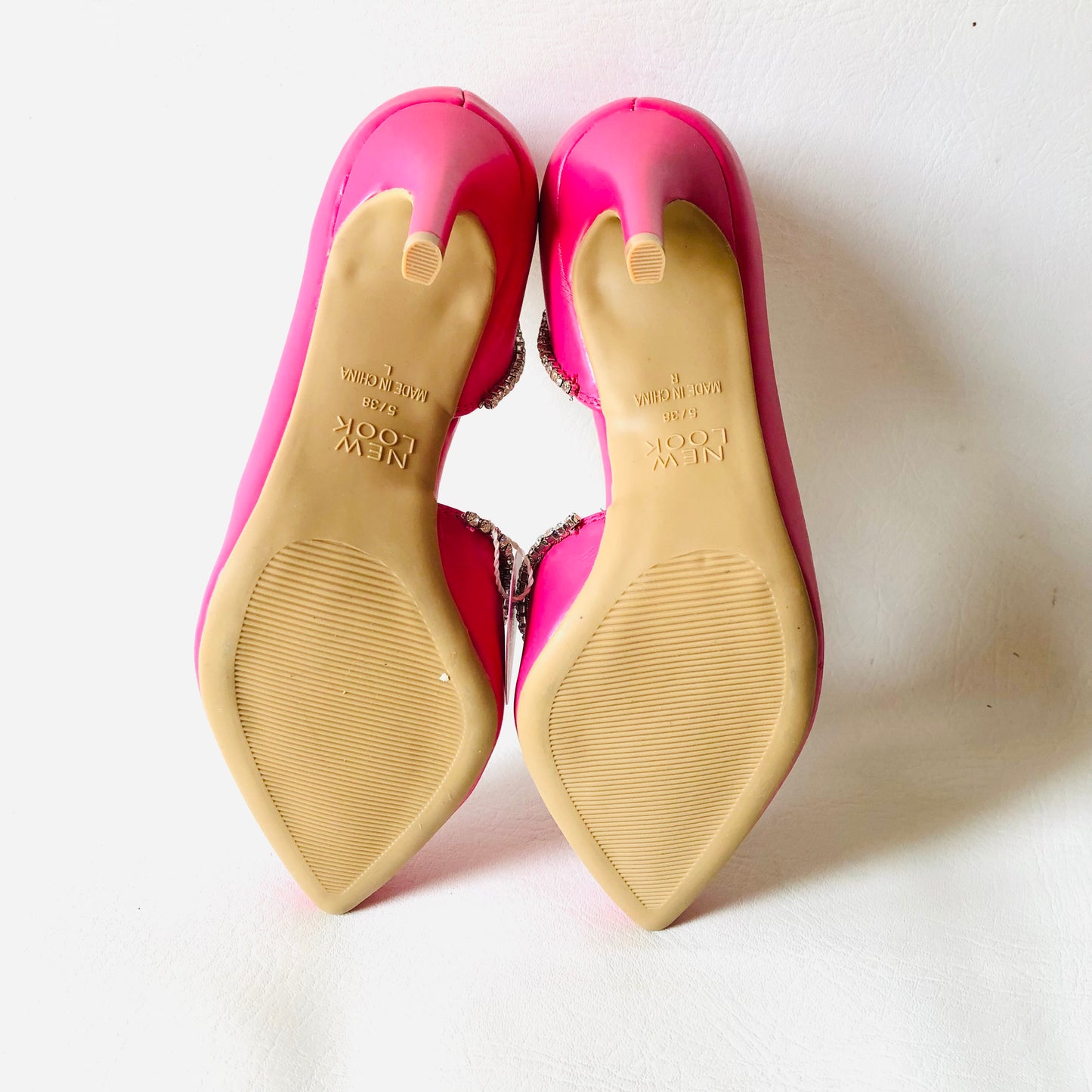 New Look Gemma Collins Too Glam To Give A Pink Diamanté Court Shoe Heels Size 5 NEW