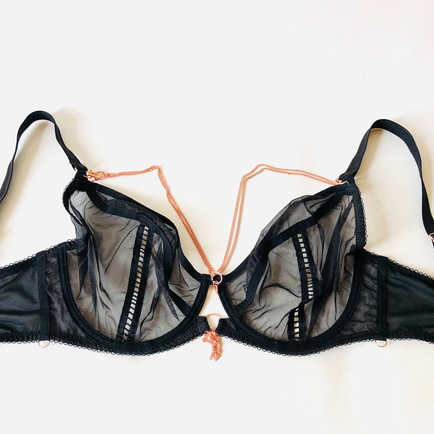 Scantilly By Curvy Kate Black Gold Unchained Plunge Underwired Bra Size 32G NEW