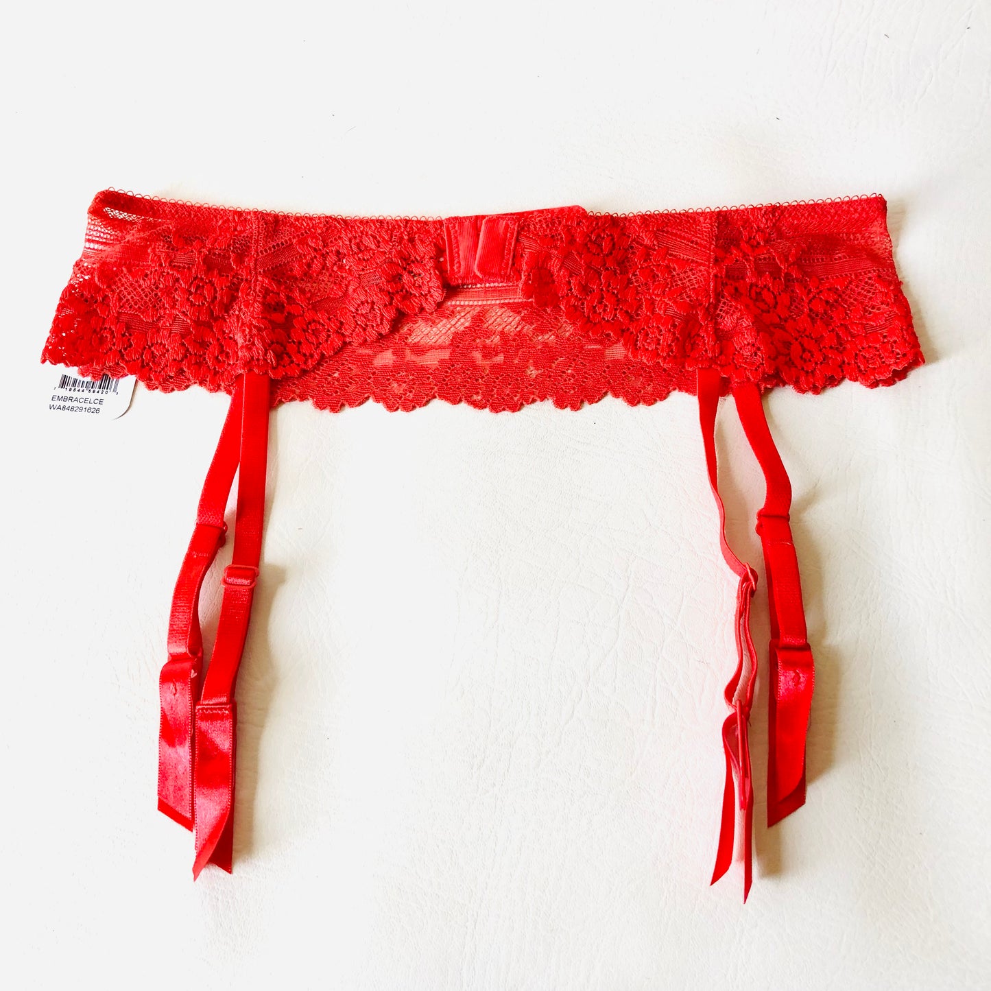 Wacoal Embrace Lace Equestrian Red Suspender Belt Waspie Size Small Petite NEW