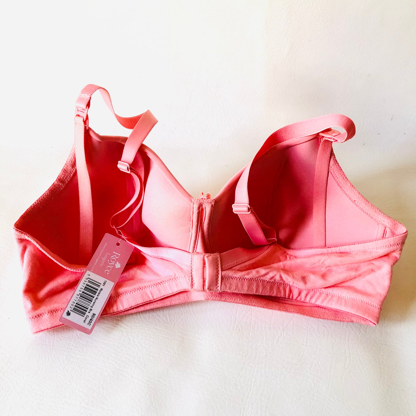 Royce Maisie Coral Pink Non Wired T-shirt Soft Nursing Bra 1391 Size 40C NEW