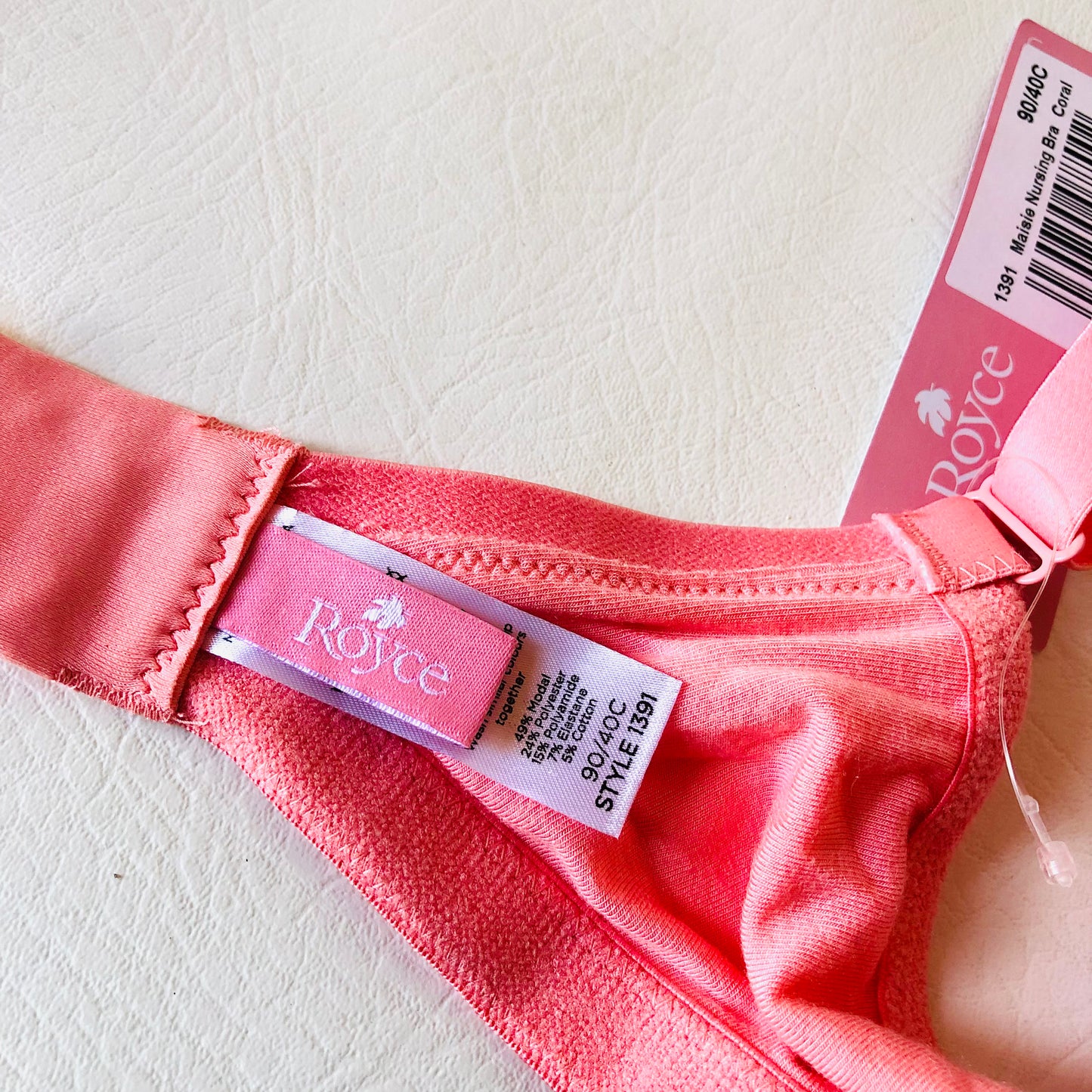 Royce Maisie Coral Pink Non Wired T-shirt Soft Nursing Bra 1391 Size 40C NEW