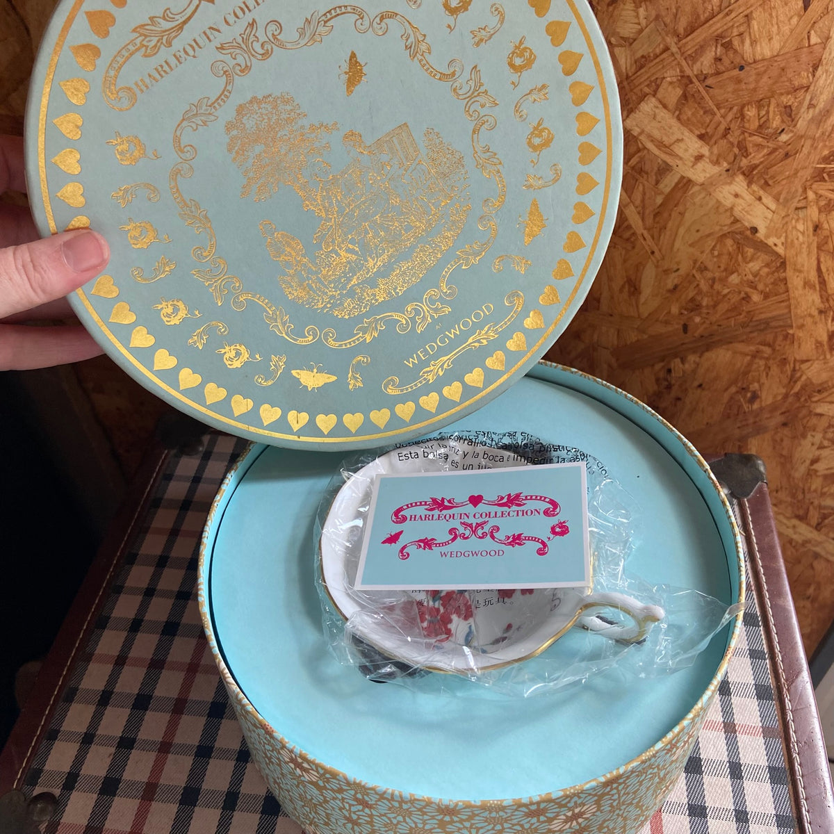 Wedgwood | China Harlequin Collection | Turquoise | Crocus Footed Tea Cup & Saucer | Bridgerton Style | NEW Boxed