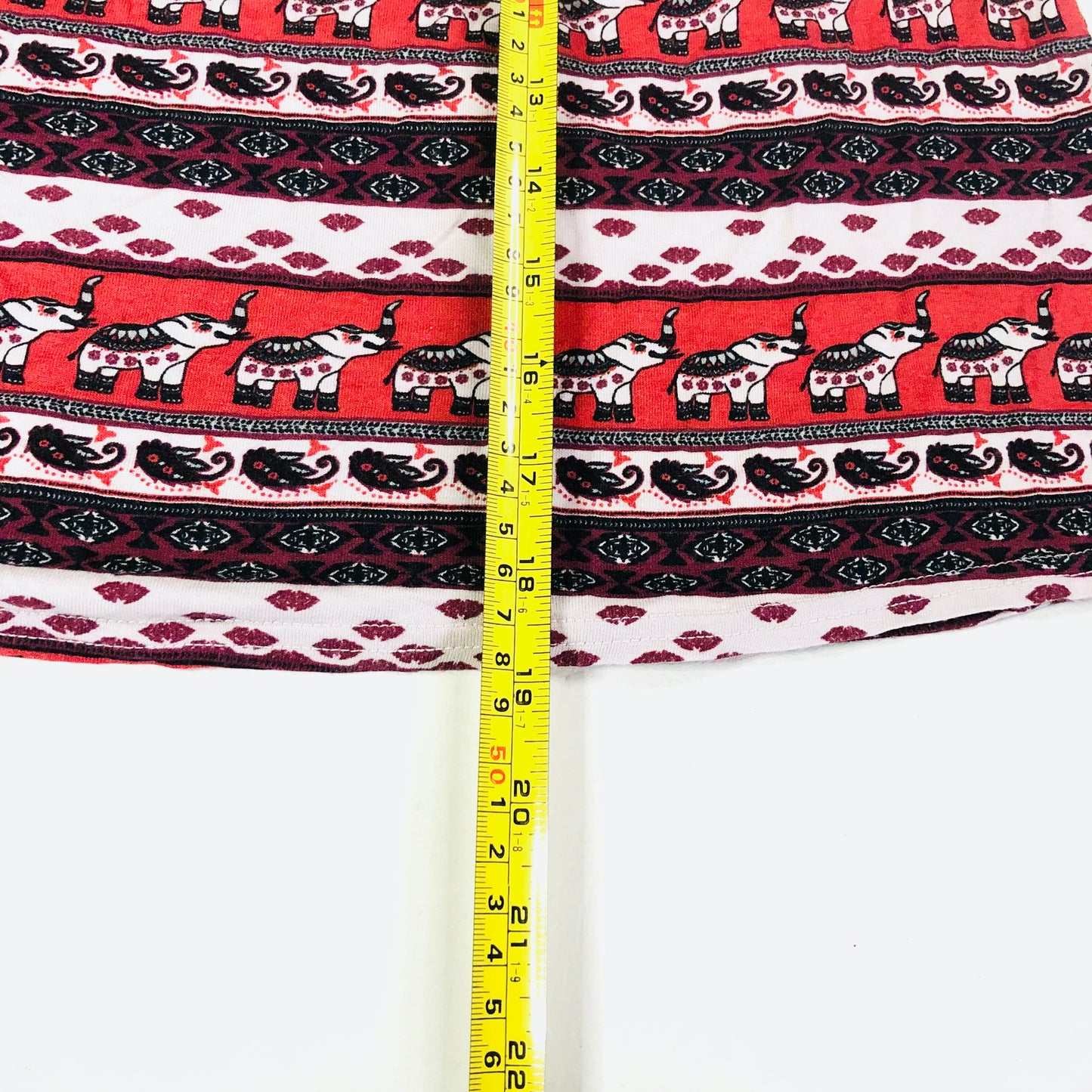 H&M Cochella Boho Festival Terracotta & Black Elephant Off Shoulder Top Size XS