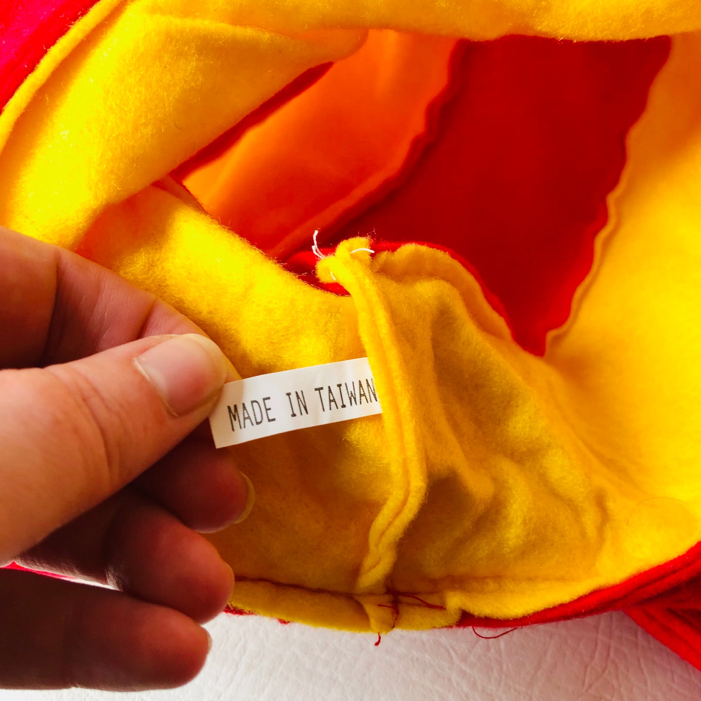 2x Yellow & Red Tall Fancy Dress Felt Nonwoven Extra Tall Top Hats Lightweight