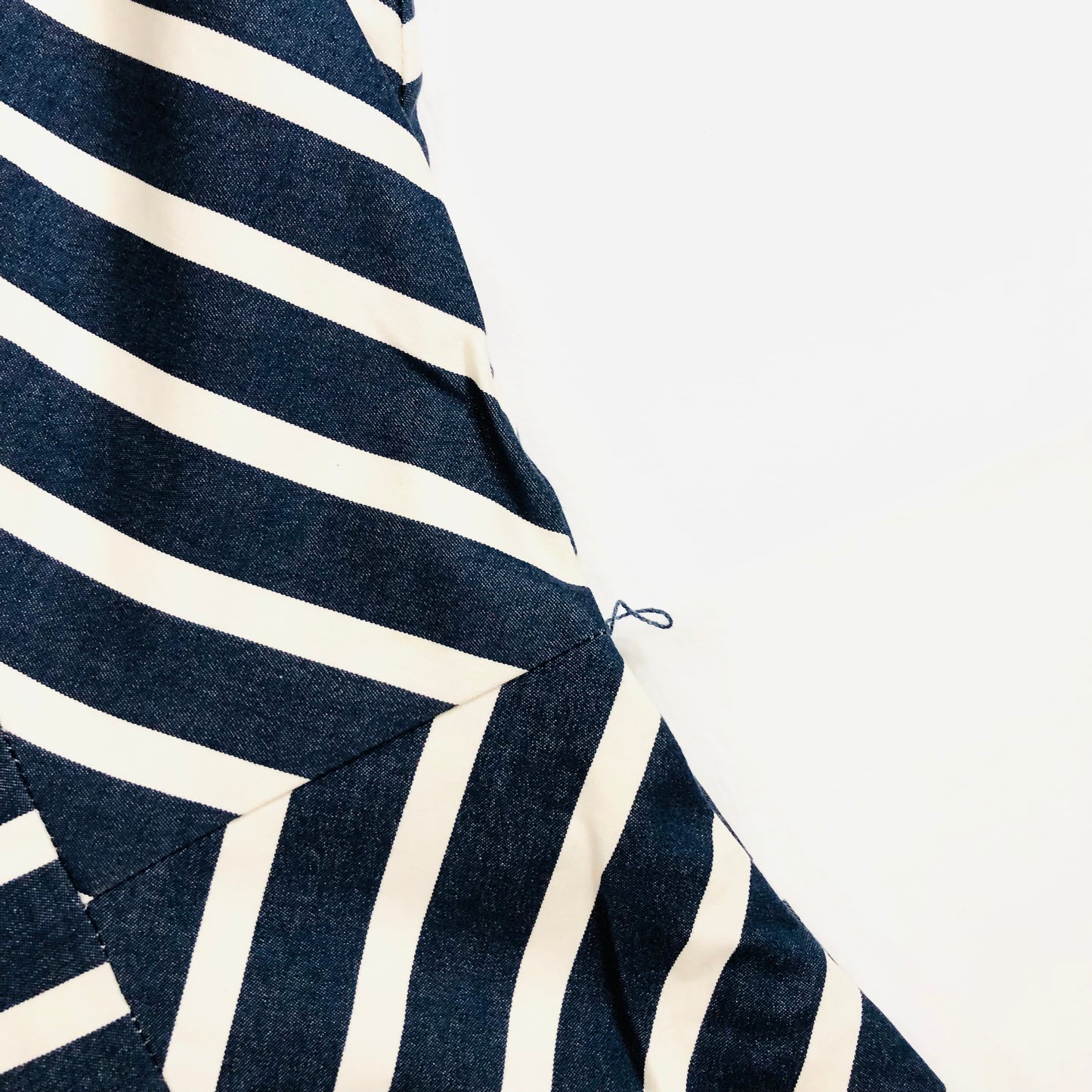 Phase Eight Blue & White Striped Nautical Pencil Wiggle Dress Size 14 Cotton