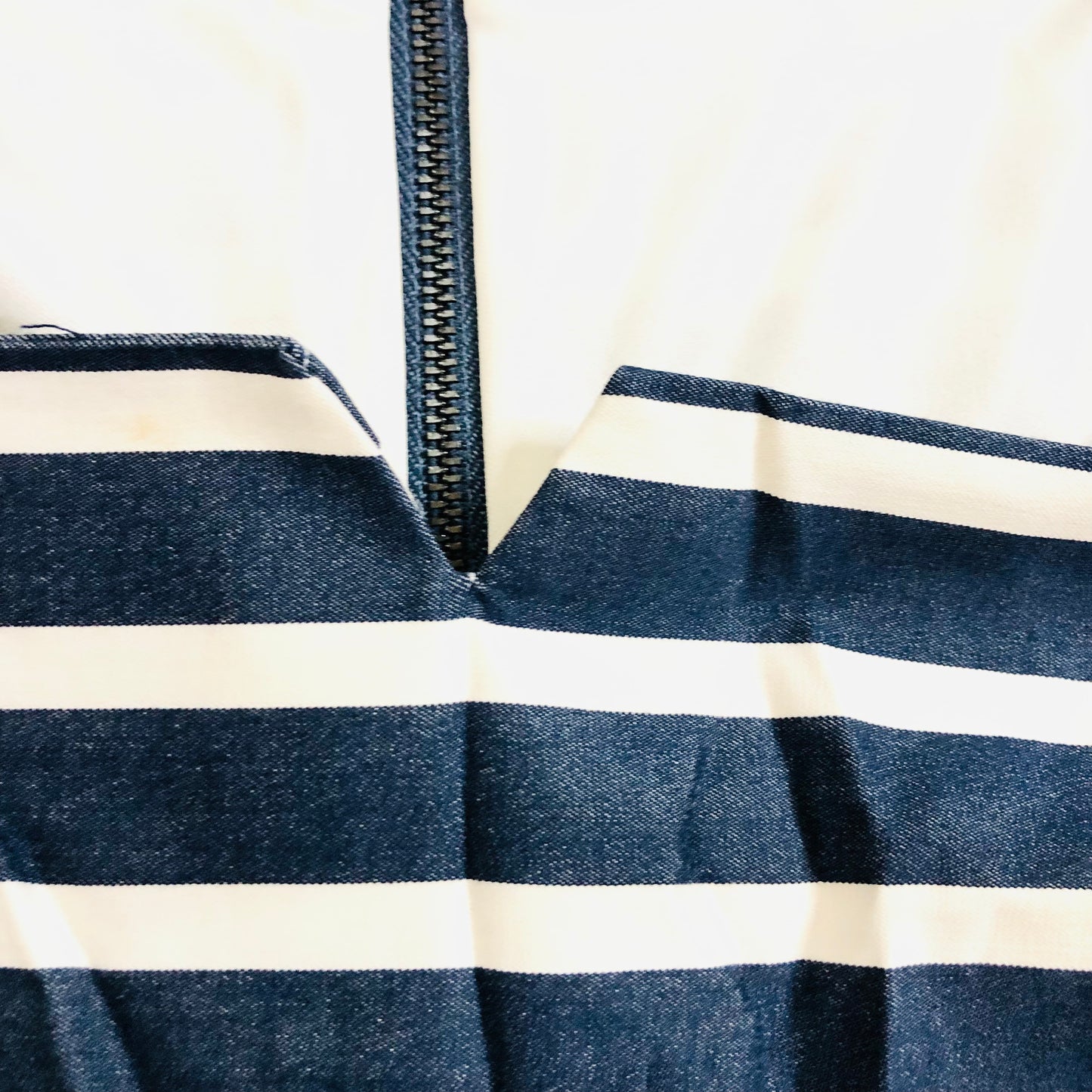 Phase Eight Blue & White Striped Nautical Pencil Wiggle Dress Size 14 Cotton
