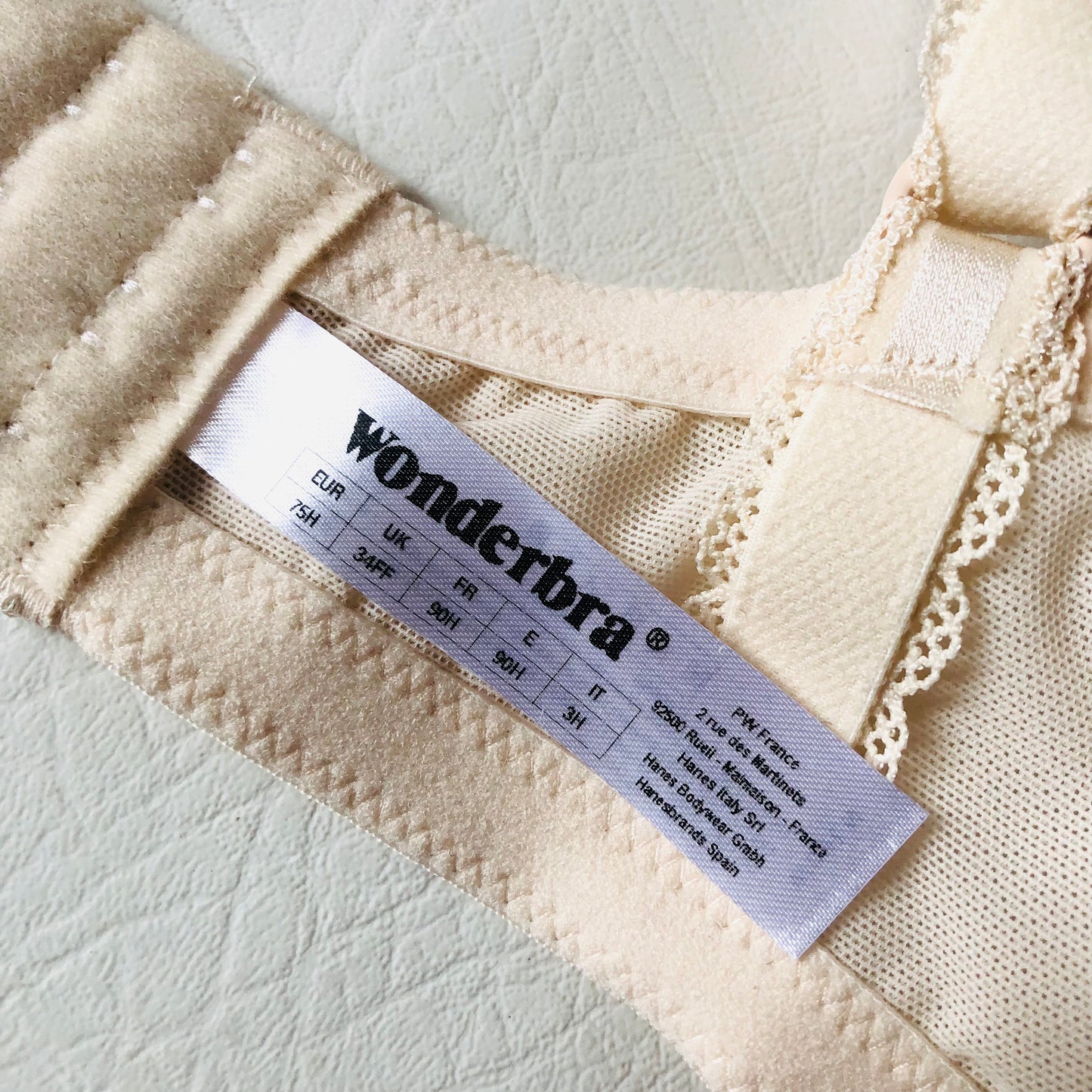 Wonderbra Refined Glamour Ivory Cloud (Beige) Padded Triangle Push-Up Plunge Bra 34FF NEW
