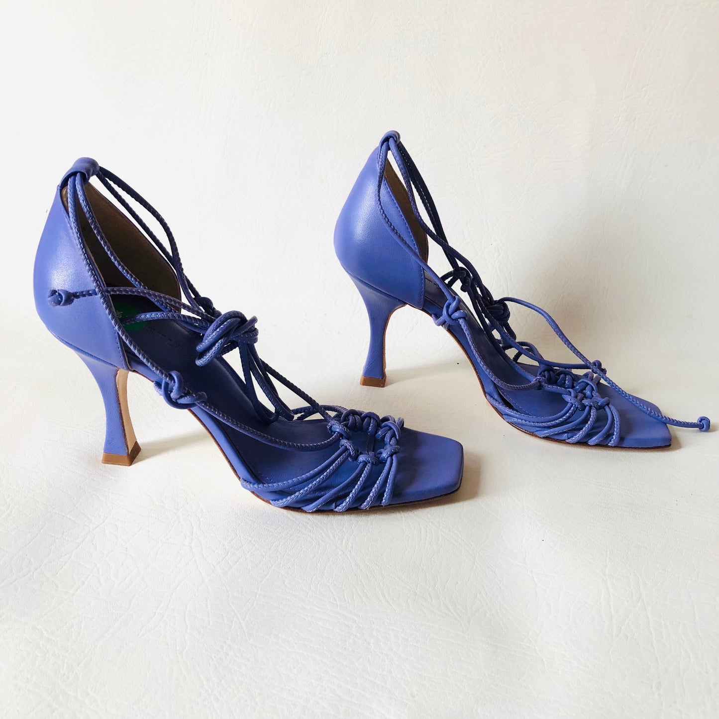 Whistles Purple Leather Limited Talia Heeled Sandal Strappy Size 4 (37) NEW