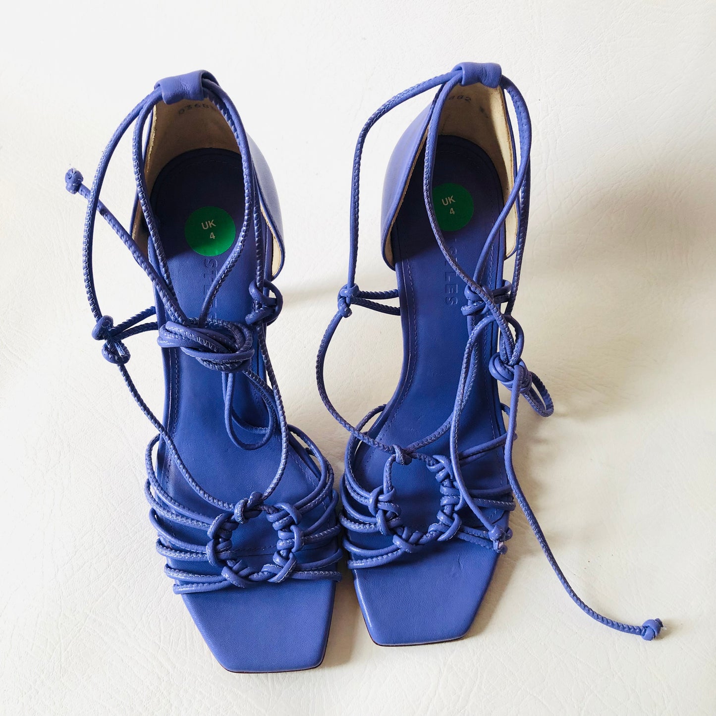 Whistles Purple Leather Limited Talia Heeled Sandal Strappy Size 4 (37) NEW