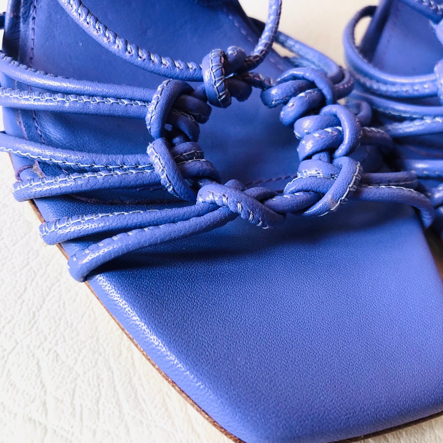 Whistles Purple Leather Limited Talia Heeled Sandal Strappy Size 4 (37) NEW