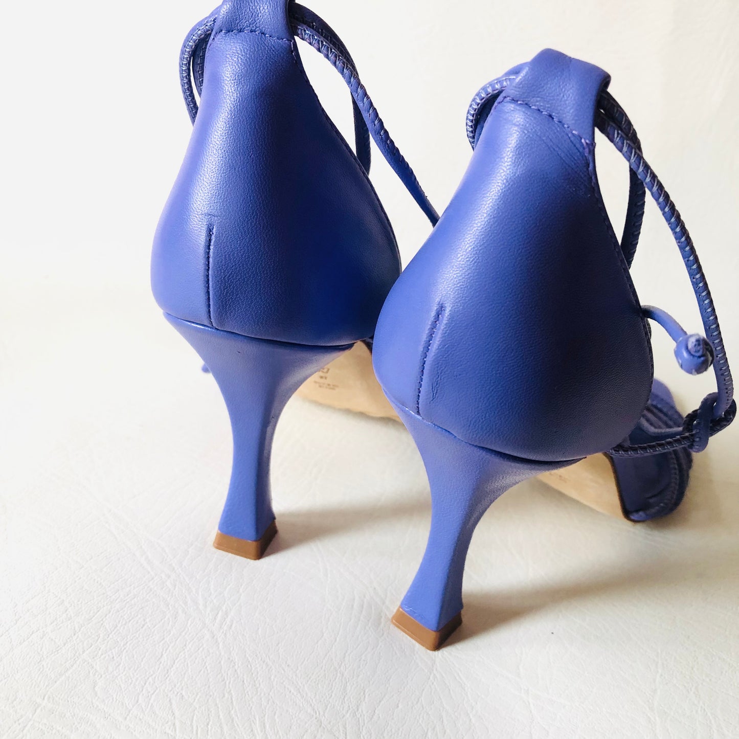 Whistles Purple Leather Limited Talia Heeled Sandal Strappy Size 4 (37) NEW