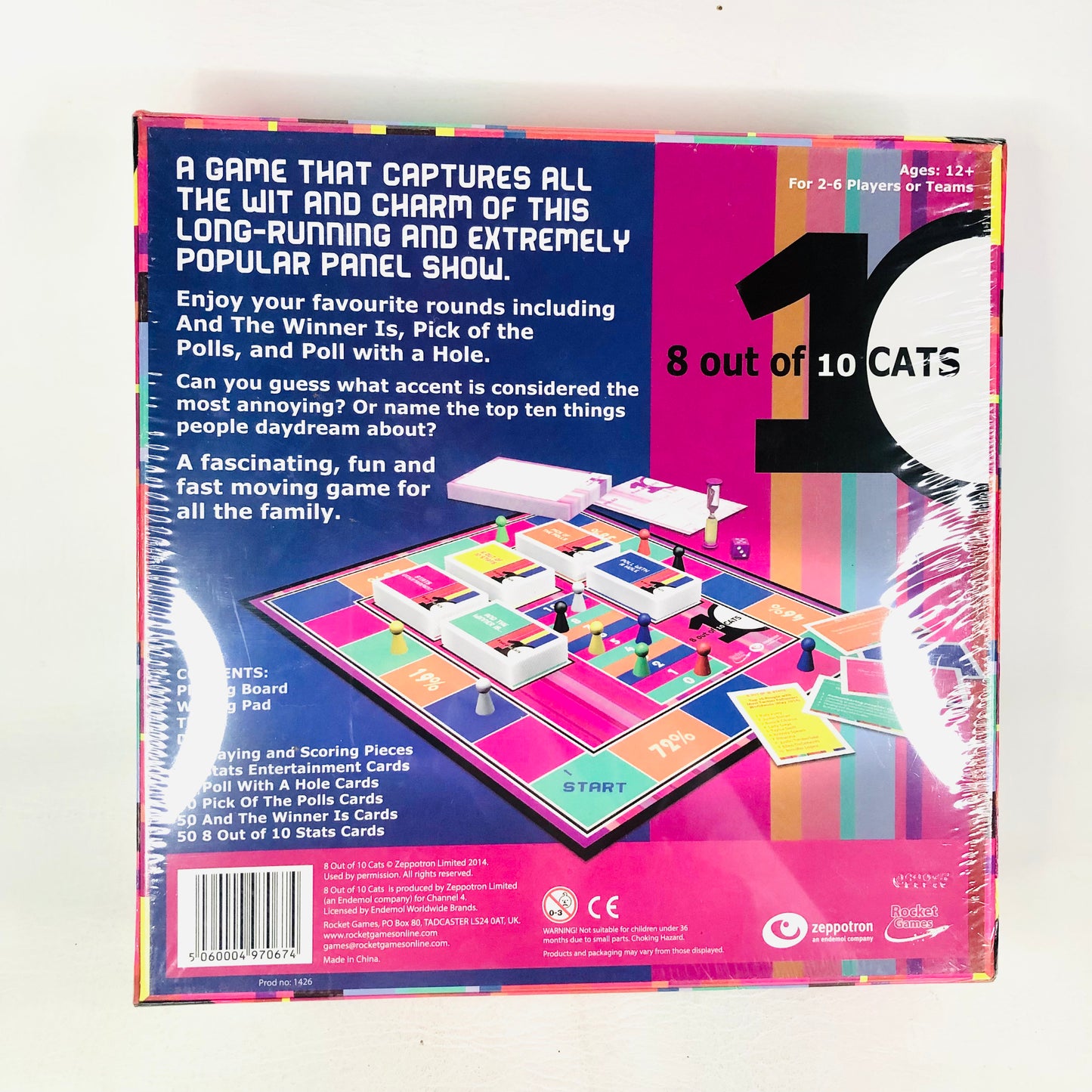8 OUT OF 10 CATS Board Game by Rocket Games 2014 (12yrs+) ~ NEW sealed