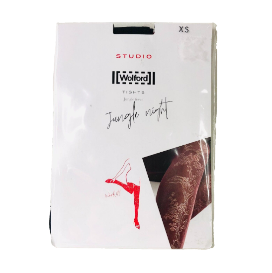 Wolford Studio Jungle Night Black floral Tights Extra Small NEW