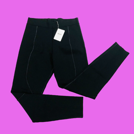 Wolford Liana Leggings - M - Black/concrete Colour Seams RRP £165 (19261) NEW
