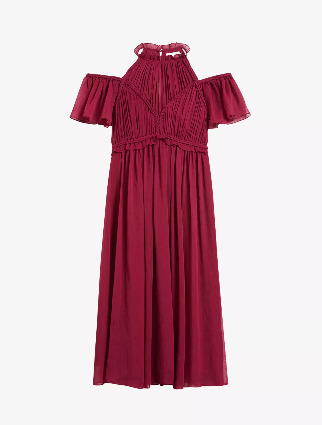 Ted Baker Paigei Rope Detail Midi Dress in Deep Pink Size 1 (UK 8-10) NEW