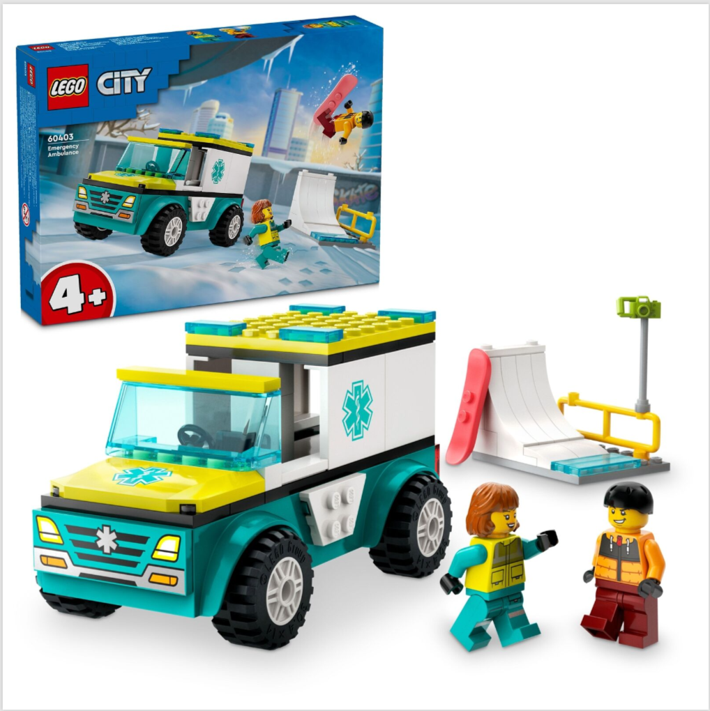 LEGO CITY: Emergency Ambulance and Snowboarder (60403) New Sealed Box
