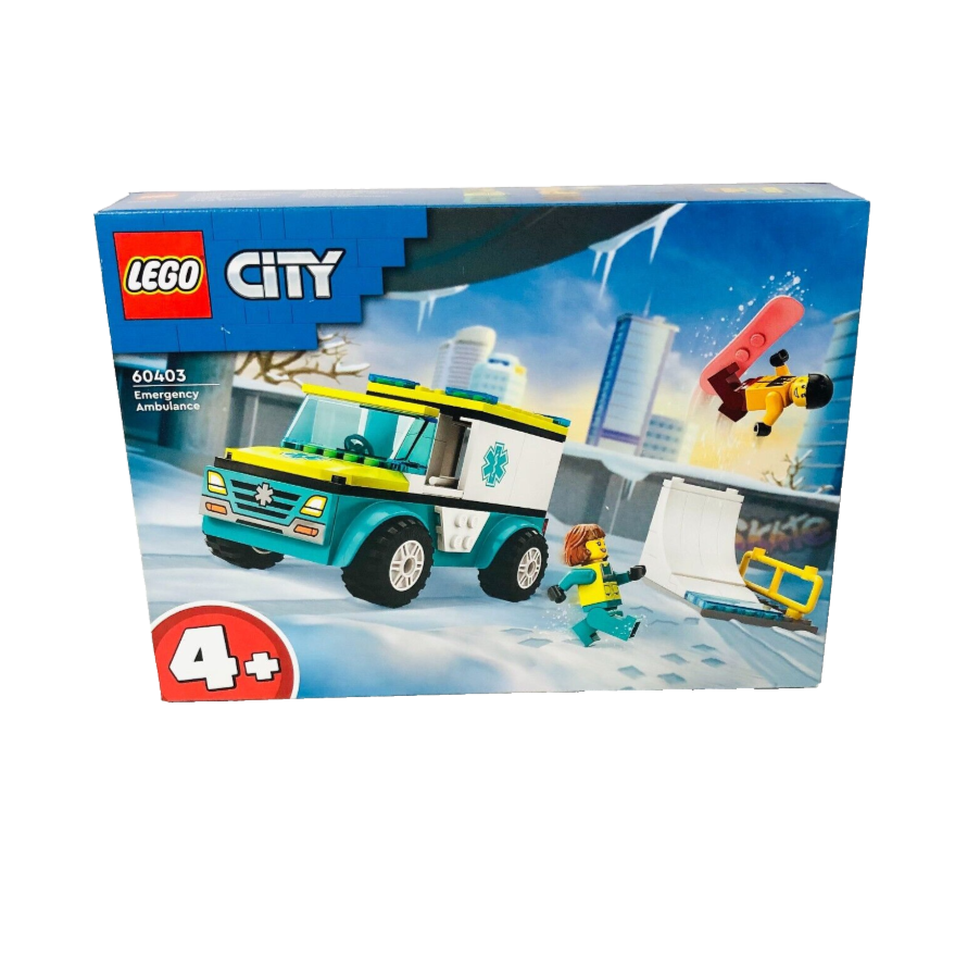 LEGO CITY: Emergency Ambulance and Snowboarder (60403) New Sealed Box