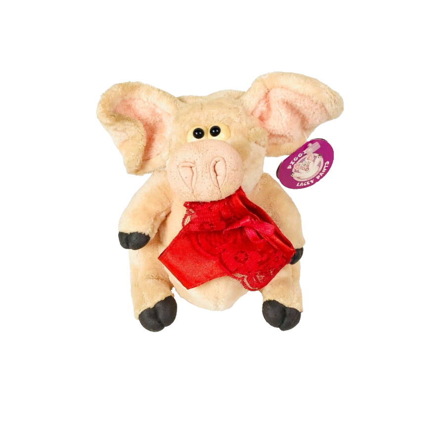 Piggin’ Big Ears Novelty Plush Lacy Red Pants Knickers Y2K Soft Toy