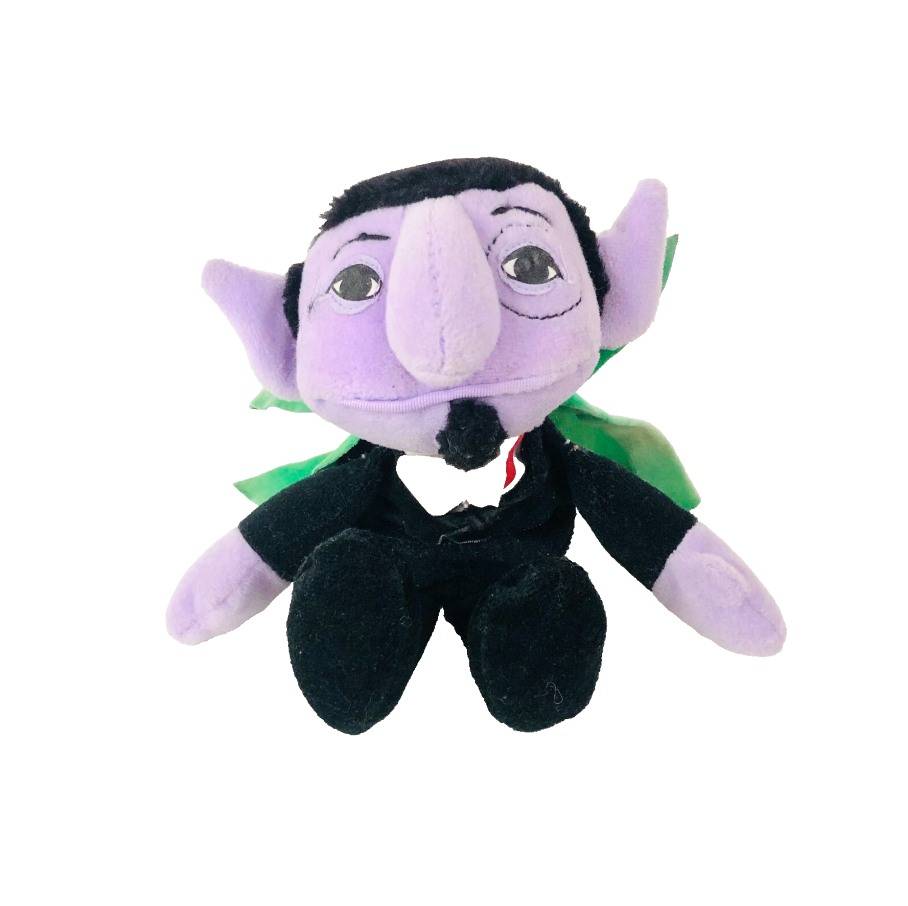 TYCO Sesame Street 'The Count' 8" Bean Bag Plush Stuffed Toy 1997 Vintage
