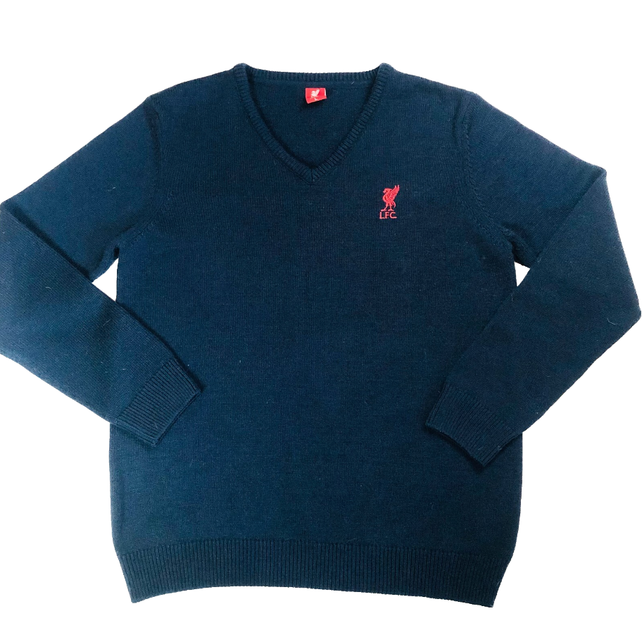 Liverpool Football Club L.F.C Mens Navy Blue Knit V-Neck jumper Size Large