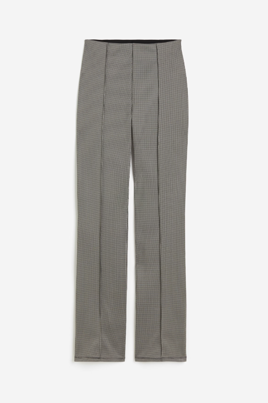 H&M Black & White Houndstooth Stretch Smart Front Pleat Trousers Size Medium NEW