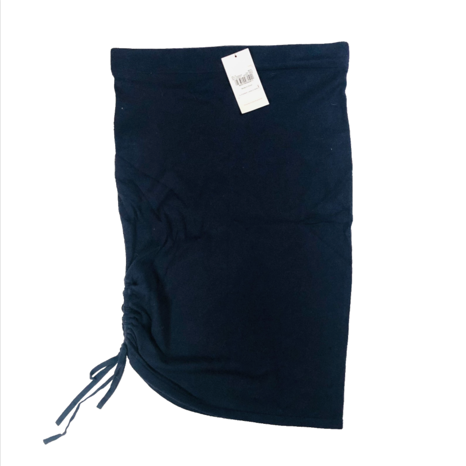 TU Sainsburys Super Soft Navy Blue Cinched Ruched Side Pull On Skirt Size 12 NEW