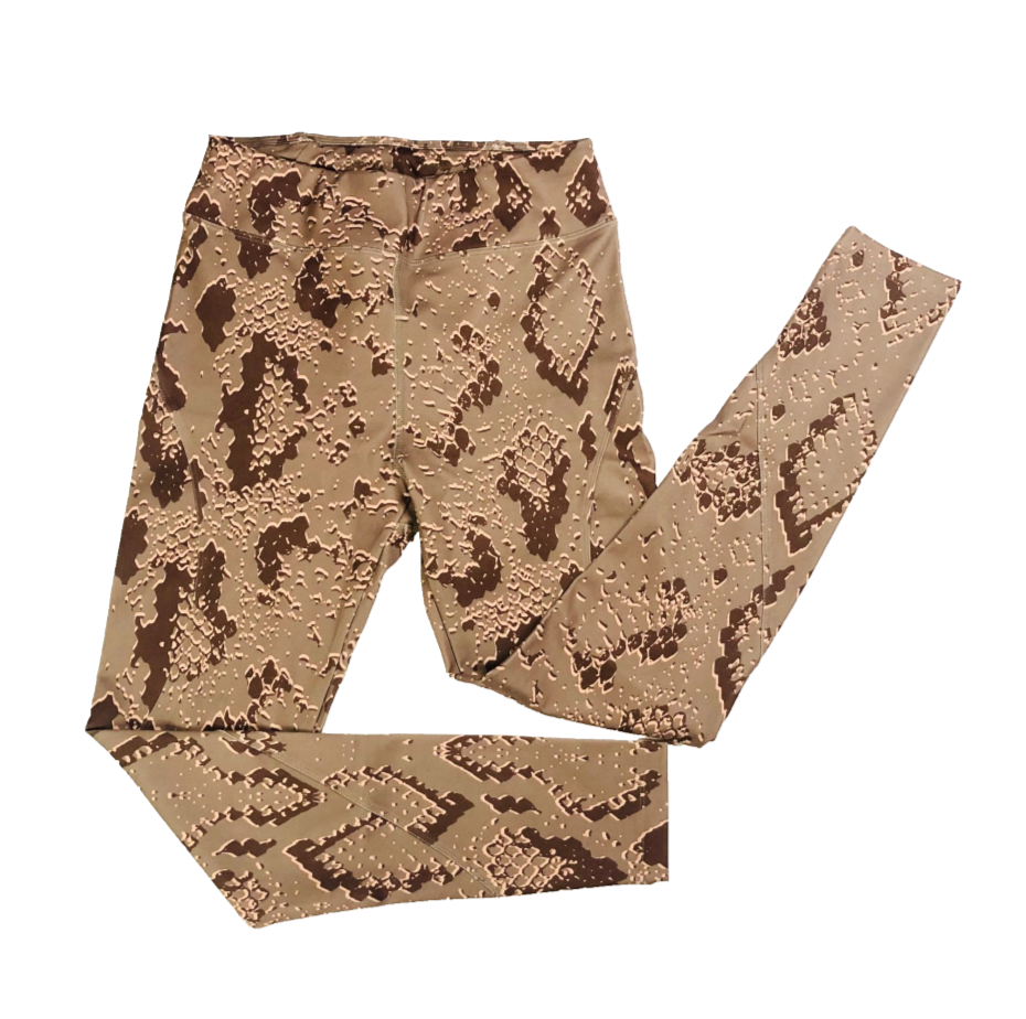 Asos 4505 Brown Animal Snakeskin Print Activewear Leggings Size 10