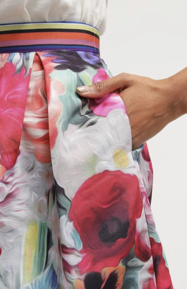 Ted Baker Kaideen Multi Coloured Floral Summer A-Line Mini Skirt Size 0 (6/8)