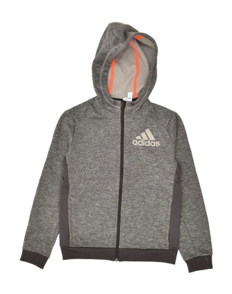 Adidas Prime Plus Graphic Zip Hoodie Jacket Grey Colourblock Age 11-13 Years