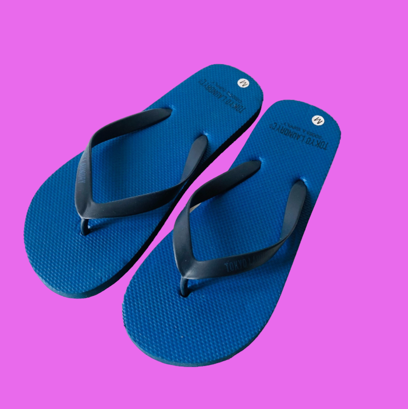 Tokyo Laundry Mens Navy Blue & Black Flip Flop Sandals Size Medium (UK 8-9) NEW