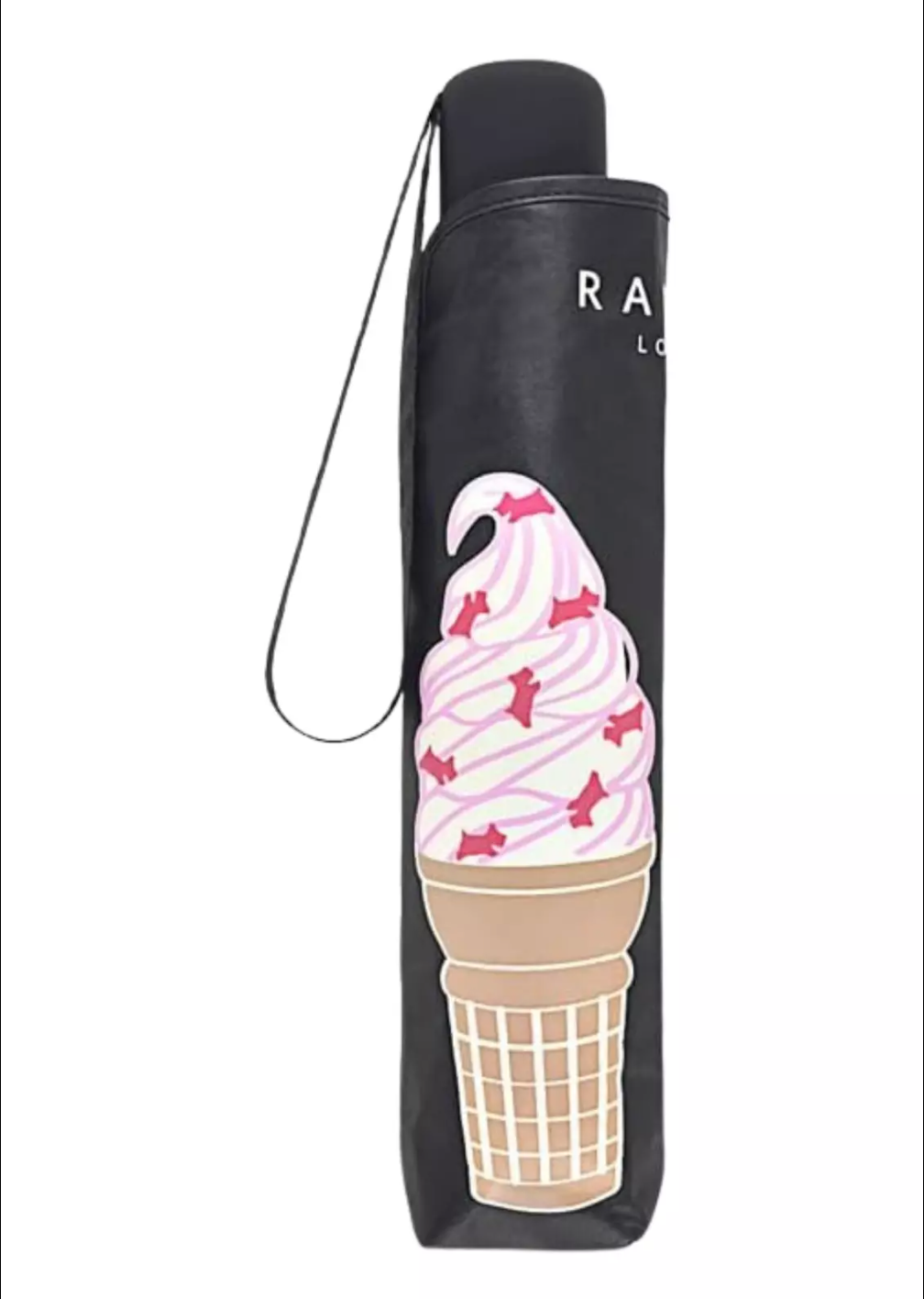 Radley London ‘Feeling Sweet’ Ice Cream Black Foldaway Umbrella NEW RRP £31