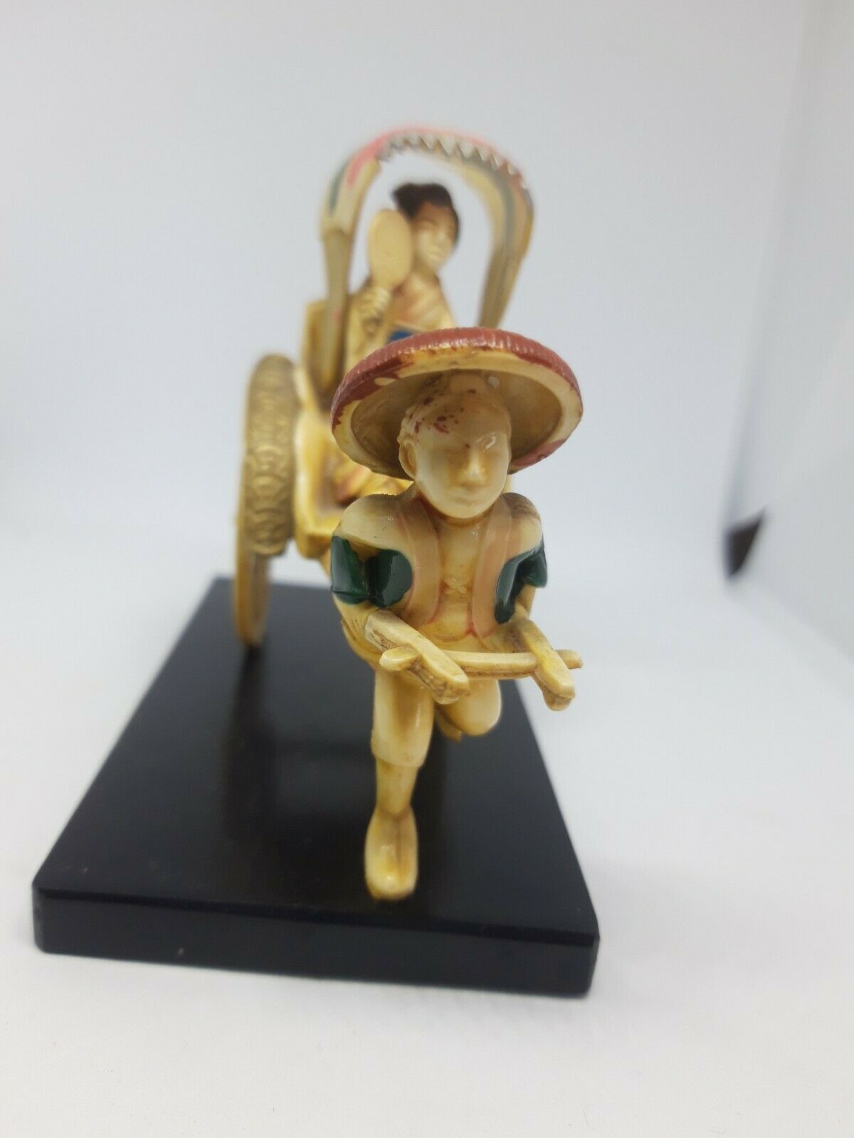 Vintage Japanese Rickshaw Celluloid Toy/Ornament - Geisha Holding fan - Made in Japan