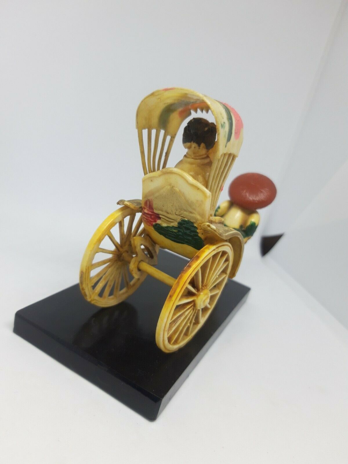 Vintage Japanese Rickshaw Celluloid Toy/Ornament - Geisha Holding fan - Made in Japan