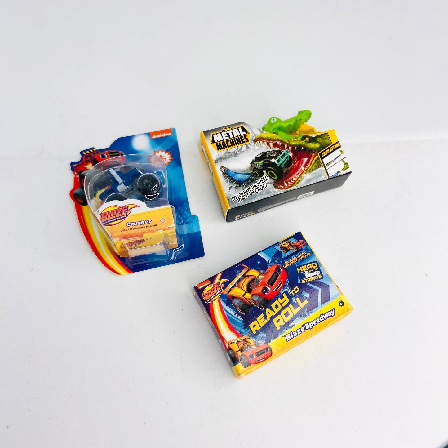 ZURU Mini Brands Boys Toys Cars x3 Bundle Series 1&2 (Blaze Speedway, Blaze Crusher & Metal Machines)