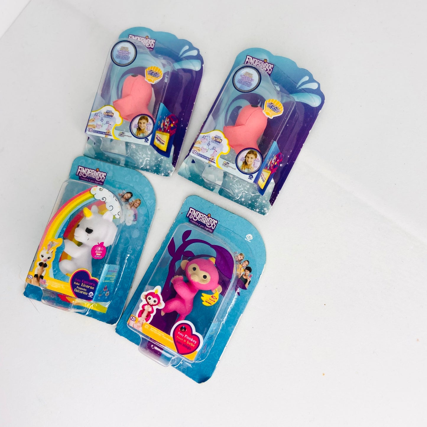 ZURU Mini Brands Toys Fingerlings x4 Bundle Series 1&2 (Unicorn, Monkey, Narwhale x2)