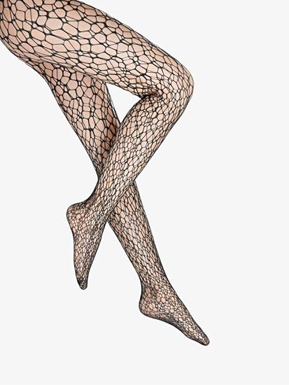 Wolford Studio Micro Fish Scales Black Tights Extra Small NEW