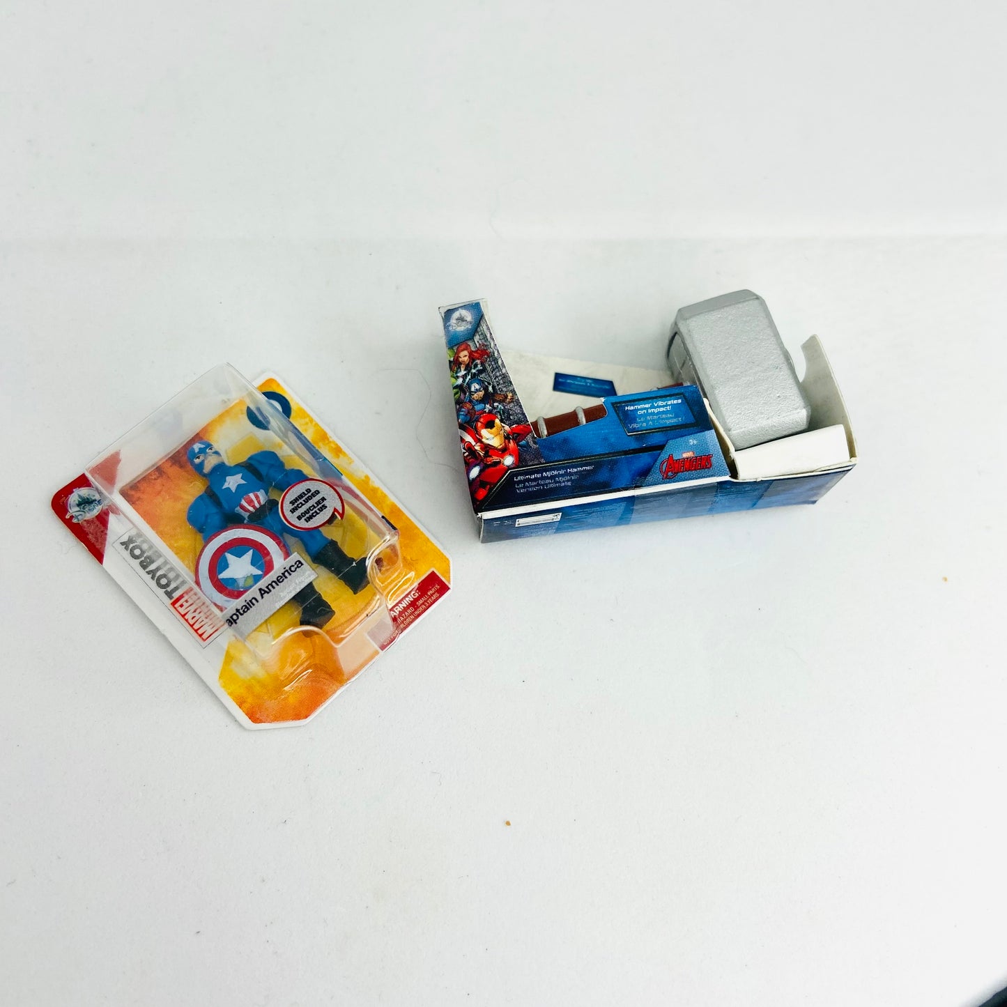 ZURU Mini Brands Disney Store Marvel Toys x2 Bundle (017 Captain America & 020 Thor Hammer)
