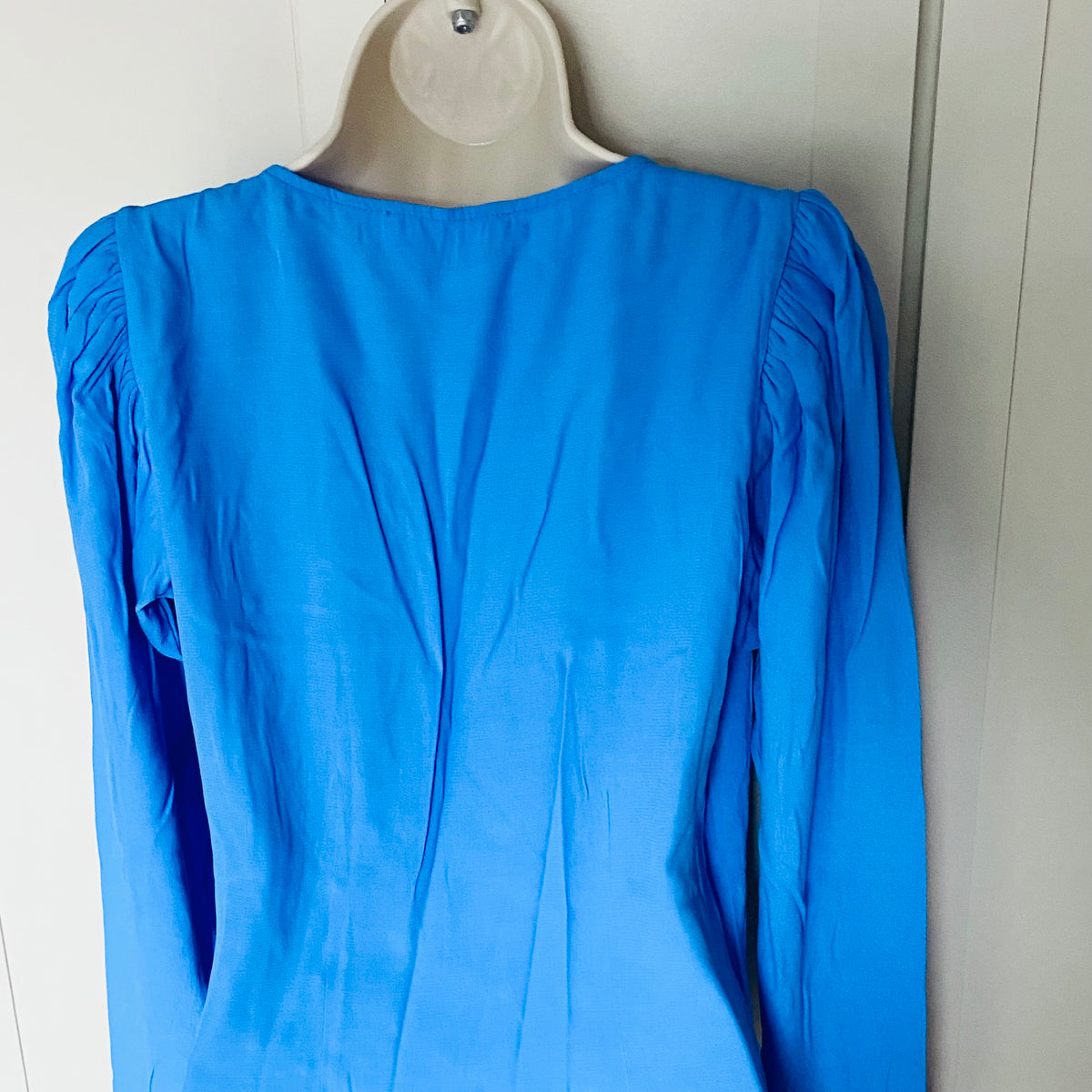 Mango | Light Blue | Lightweight Crossover Button Blouse | Long Sleeve | Relaxed Fit | Size Small | NEW
